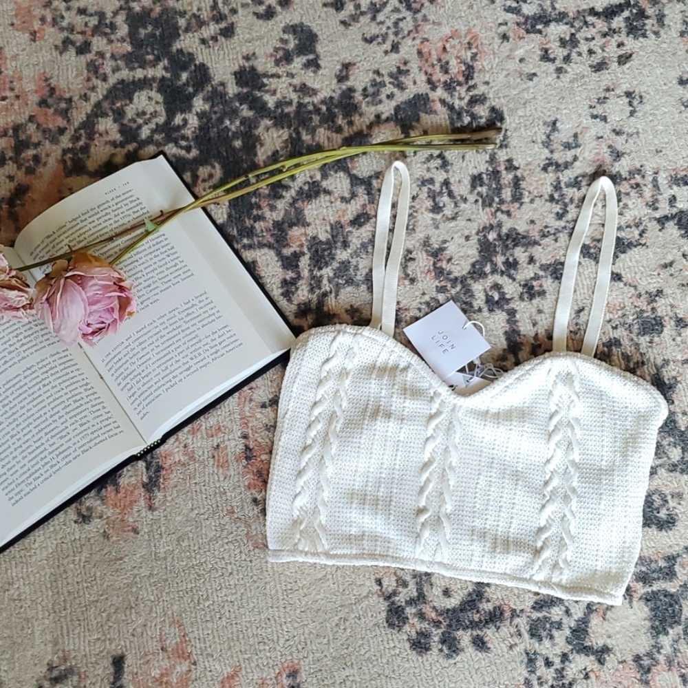 Zara Cable-Knit Crop Top, size S, Brand NWT